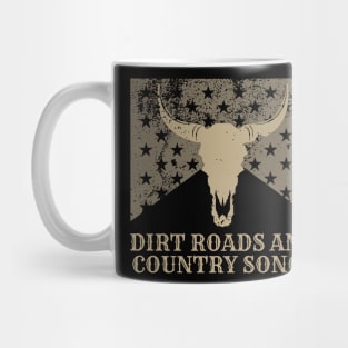 Dirt roads and country songs Retro Vintage Country Music Mug